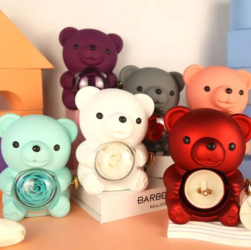 Passion Bear™ - Teddy Bear With Preserved Rose & Necklace
