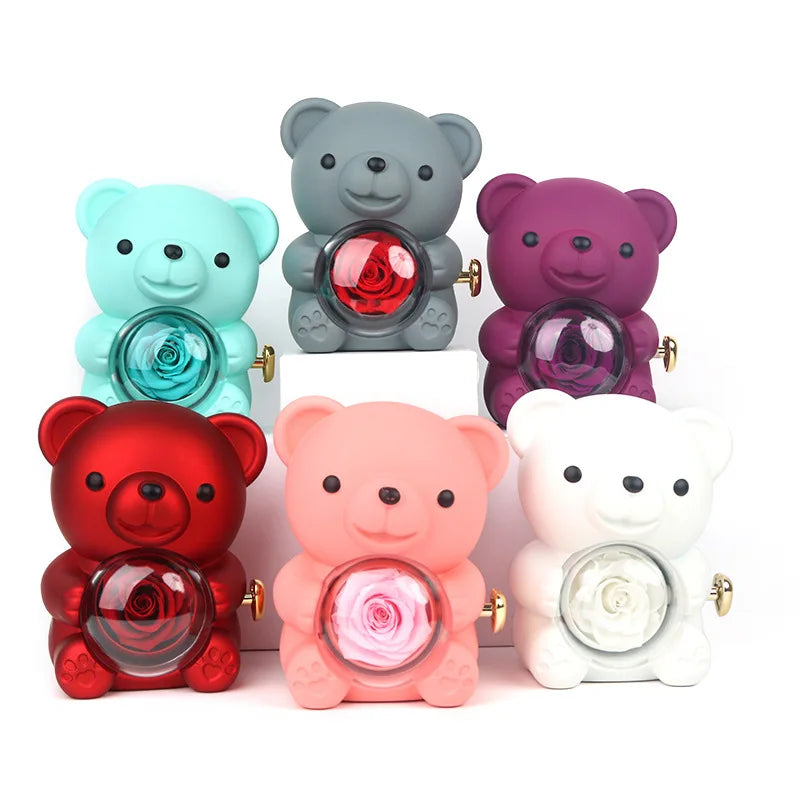Passion Bear™ - Teddy Bear With Preserved Rose & Necklace